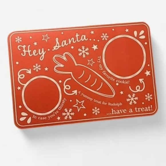 Hey Santa Christmas Tray 13x9 Red Holiday Cookie Charcuterie Board Reindeer Deco - Picture 2 of 6